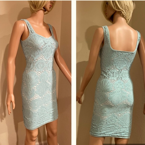 Intimately by Free People, blue lace bodycon dress - Picture 2 of 7